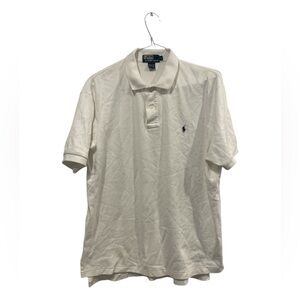 Polo Ralph Lauren Shirt‎ Men's Large White Short Sleeve Pony Cotton EUC